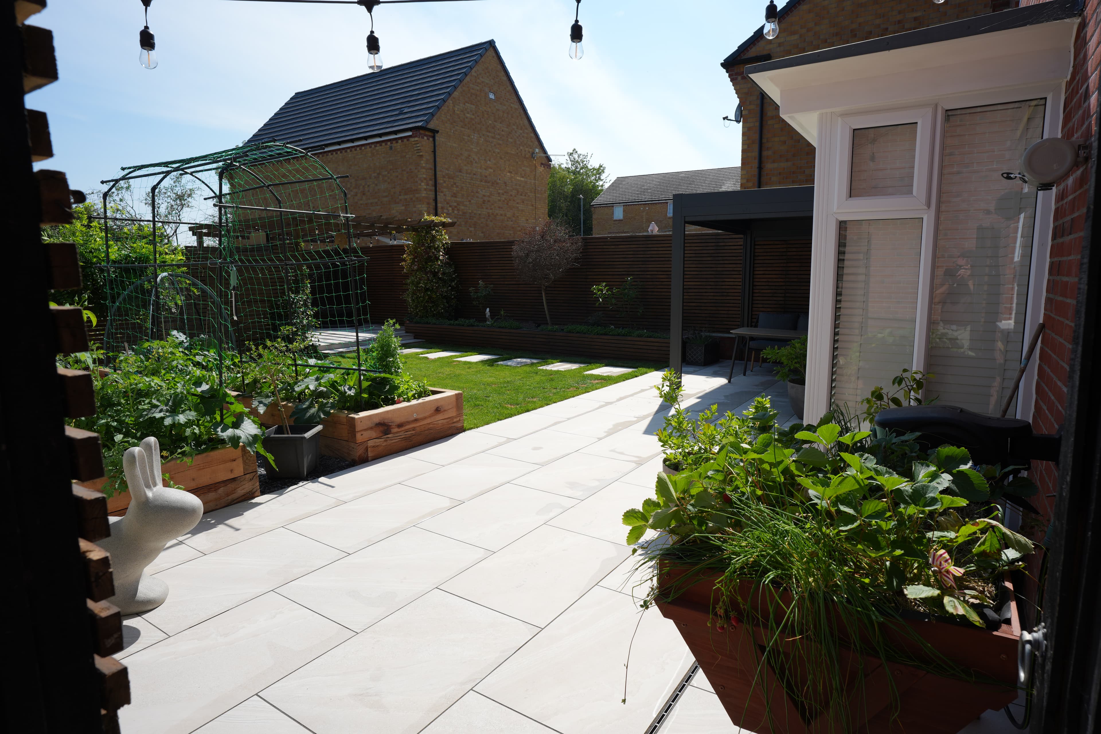 Lawn and pergola design