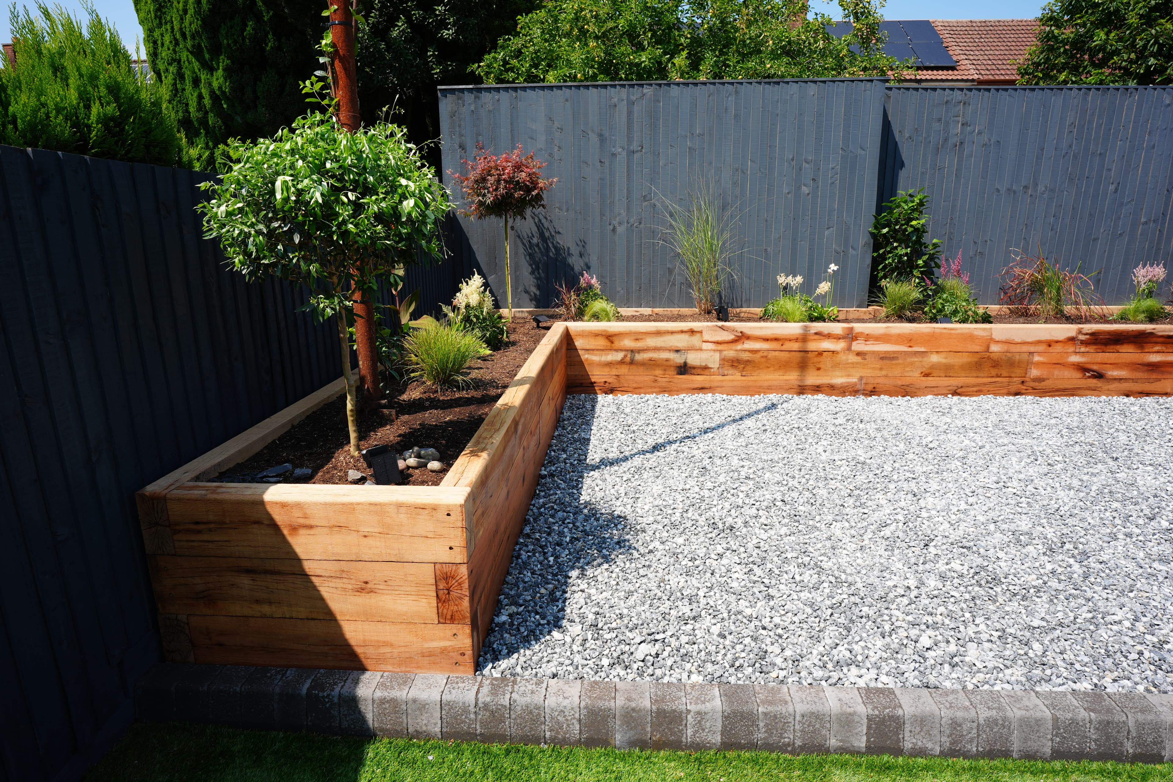 Luxurious landscape design with elegant outdoor living space