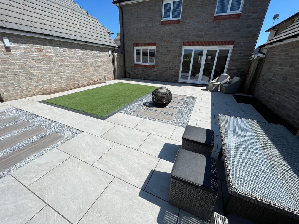 Luxurious landscape design with elegant outdoor living space